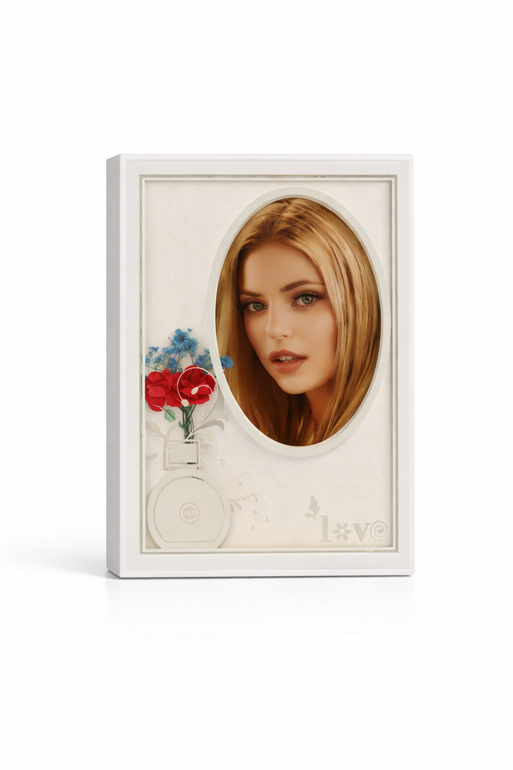 LOVEDECOR LED Romantic Photo Frame with Oval Photo Holder (Customizable)