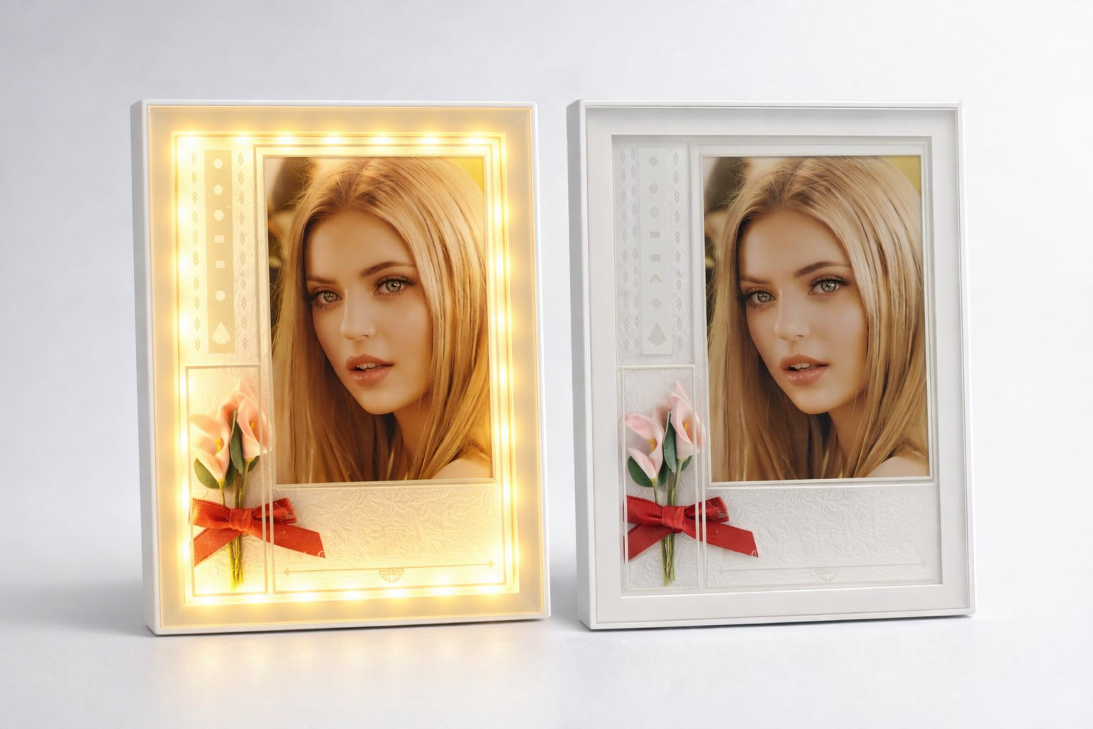 LOVEDECOR LED Photo Frame with Rectangular Photo Holder (Customizable)